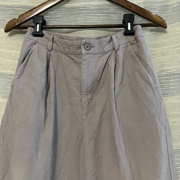 Evam Eva Linen-Cotton Tapered Trouser — Mauve Gray — Size 1 - Picture 2 of 7